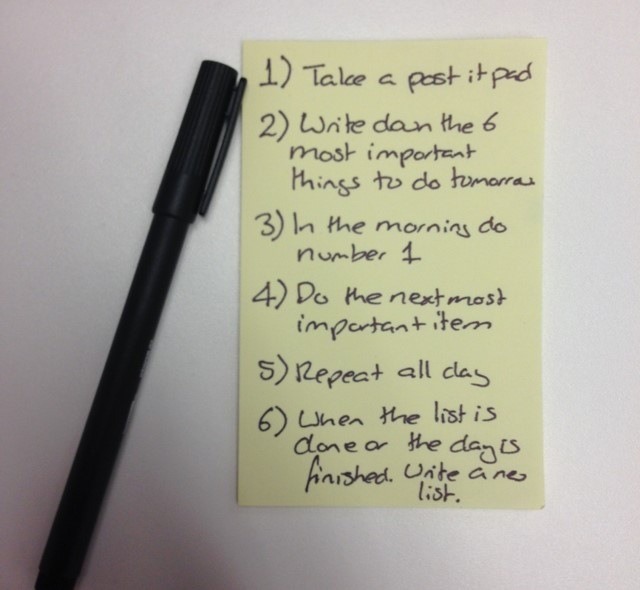 The Six List Time Management Technique